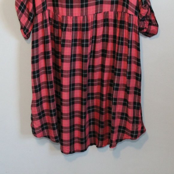 Torrid Lexie Plaid Hi-Lo Challis Tunic Red Black Women's Plus Size 3 3X H11863 - Picture 11 of 11